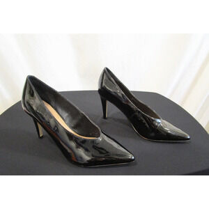 Tahari Benedict Black Patent Stiletto Heel Pumps Shoes Women 8 M